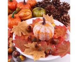 Bild von Artificial Pumpkin Autumn Fall Wreath Decorations Mini For Home Party Halloween – 50 PCS