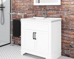 Bild von 800mm White Freestanding Vanity Unit with Basin – Camden