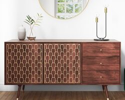 Bild von Large Sideboard with Storage in Dark Wood – Dejan