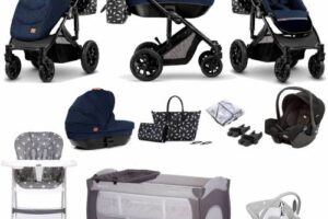 Bild von Kinderkraft Prime 2in1 (Gemm Car Seat) Travel System Everything You Need Bundle with Carrycot – Deep Navy