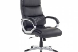 Bild von Beliani Office Executive Chair Black Faux Leather Swivel Gas Lift Adjustable Height with Castors Ergonomic Modern