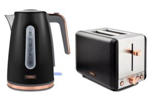 Bild von Tower Cavaletto Jug Kettle & 2 Slice Toaster Set – Black & Rose Gold