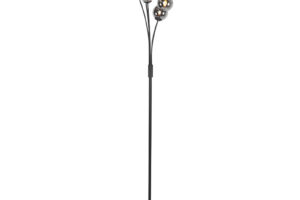 Bild von QAZQA Modern floor lamp black 5-light with smoke glass – Athens