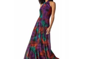 Bild von Roman Originals Tropical Print Halter Neck Maxi Dress