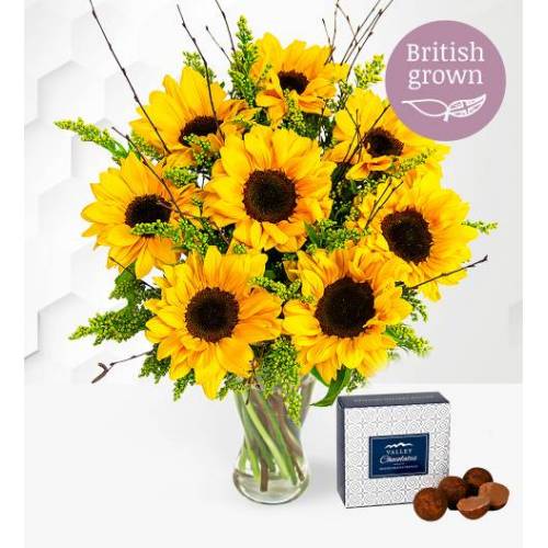 Bild von Sensational Sunflowers – Sunflower Delivery – Sunflower Bouquet – Sunflowers Delivered UK – Bunch of Sunflowers – Free Chocs