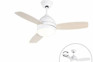 Bild von QAZQA Ceiling fan white with remote control – Rotar