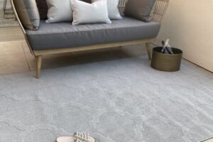 Bild von Kante Grey Trellis Outdoor Rug, 160 x 230cm