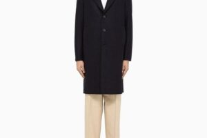 Bild von Navy Wool Single-breasted Coat – Blue – Harris Wharf London Coats