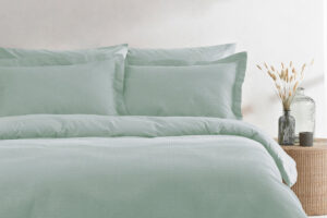 Bild von furn. The Linen Yard Waffle Textured 100% Cotton Duvet Cover Set Seafoam – Super King