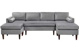 Bild von Sleep Softly Ltd t/a UKFurniture4U Brushed Velvet Modular Sofa Available In Light Grey Or Dark Grey   Wowcher