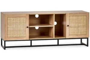 Bild von Julian Bowen Padstow Rattan and Oak 2 Door TV Cabinet