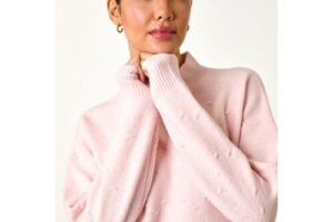 Bild von Roman Bobble Stitch Knit Jumper in Light Pink 20 female