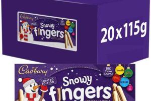 Bild von Cadbury Snowy Fingers Christmas Biscuits Box of 20