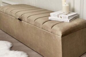 Bild von Zana Coffee Panelled Ottoman Box, Super King