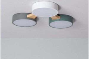 Bild von Iluzzia Sams 30W CCT Selectable LED Flush Ceiling Light In White & Grey & Green Finish –