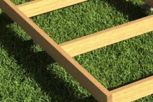 Bild von Ground Screw Centre Timber Shed Base with 550mm Ground Screws – 20ft x 6ft (6096mm x 1524mm) Natural Timber Wood