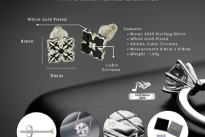 Bild von GameChanger Asso T/A 50 Shade of Lust Sterling Silver Apotie Black Cléo Blossom Clover Stud Earrings   Wowcher