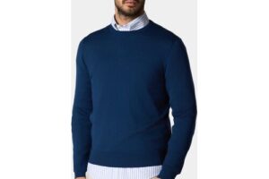 Bild von Brooks Brothers Merino Wool Crewneck Sweater – Man Knitwear Bluette L