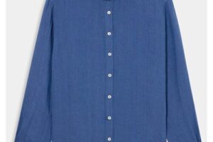 Bild von Brooks Brothers Slim Fit Linen Spread Collar Shirt – Man Casual Shirts Indigo XXXL