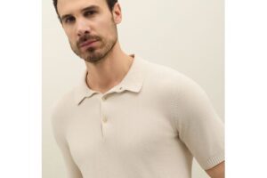 Bild von Boglioli Honeycomb Cotton Short-sleeve Polo – Male Knitwear White S
