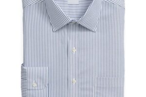 Bild von Brooks Brothers Slim Fit Non-iron Striped Performance Shirt With Ainsley Collar – Man Dress Shirts Navy 16H