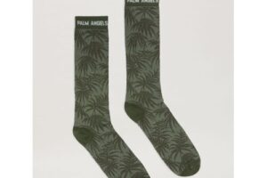 Bild von ANGELS  Jacquard Palms Logo Socks Military Green – Man Underwear & Socks Military Green – Off White S/M