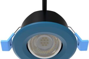 Bild von Simple Lighting 6w, Tilt/Adjustable IP65 Fire Rated LED Downlight – Blue Bezel