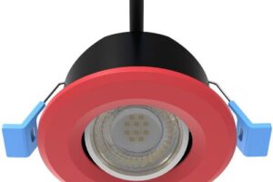 Bild von Simple Lighting 6w, Tilt/Adjustable IP65 Fire Rated LED Downlight – Red Bezel