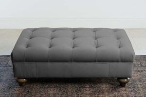 Bild von Sofa Style Chesterfield Velvet Footstool in Steel Grey