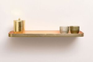 Bild von Gold & Peach Enamelled Metal Wall Shelf – 50cm Material: Home Decor & Accessories/Shelves & Storage